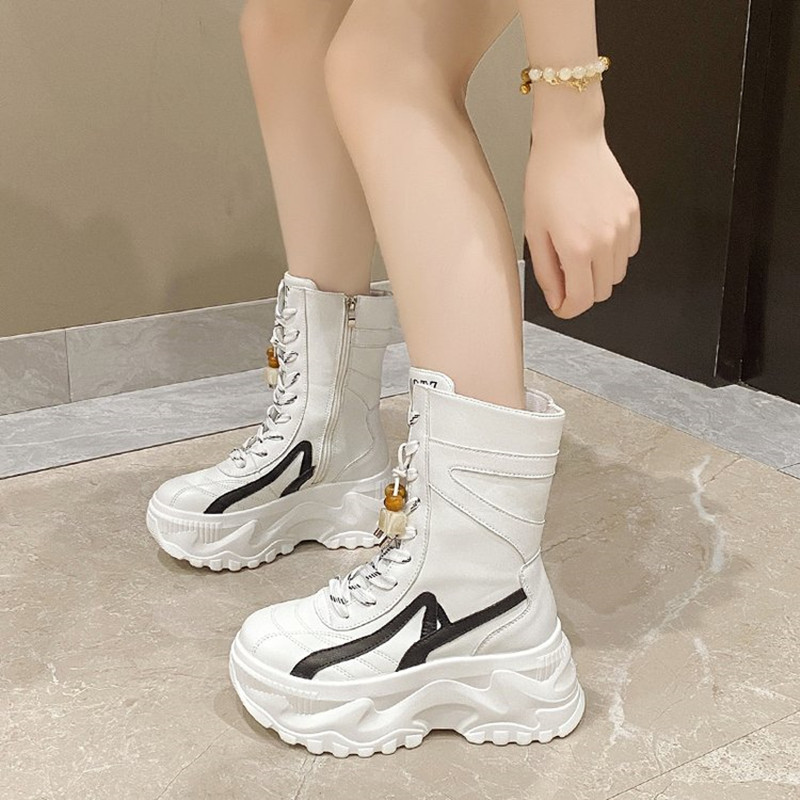 New Women 8CM Chunky Mid-Calf  - Motorcycle Chain review and price
