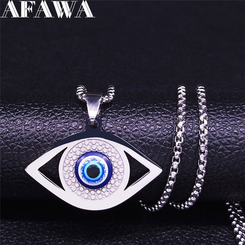 Islam Hamsa Evil Blue Eye Neck - Steel Chain review and price