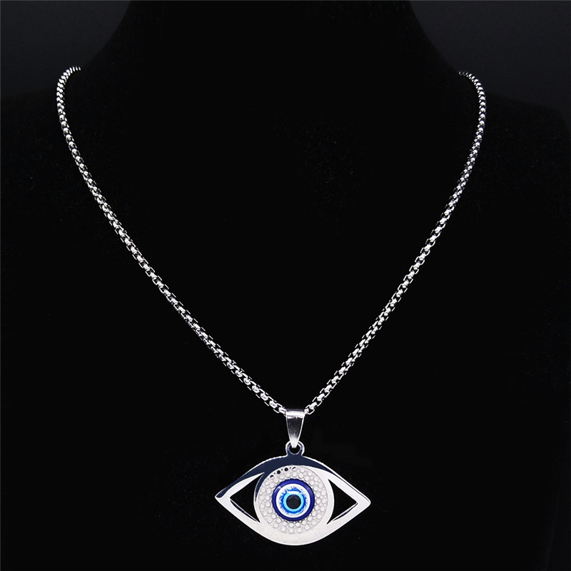 Islam Hamsa Evil Blue Eye Neck - Steel Chain review and price